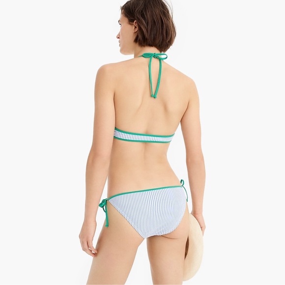 J.CREW Tipped Seersucker String Bikini Bottom - G1342 - Sz S - Picture 11 of 11